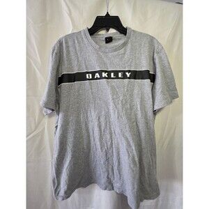 Oakley Gray Graphic Logo Crew Neck T Shirt Size XL Regular Fit Short Sleeve
